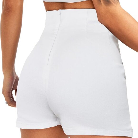 Women's Casual Split Hem High Waist Denim Skorts Skirt Shorts - Picture 2 of 5